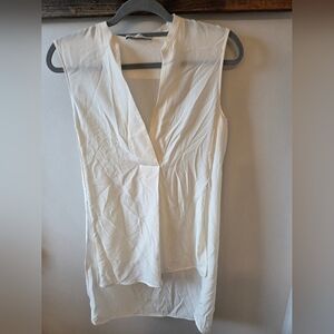 Sandro Paris Hi Lo 100% Silk Sleeveless Blouse